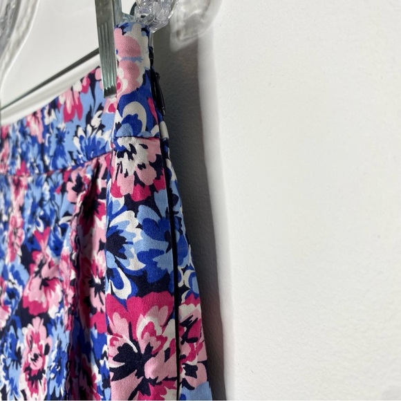 Talbots Blue and Pink Floral Wrap Front Skort - Picture 6 of 14